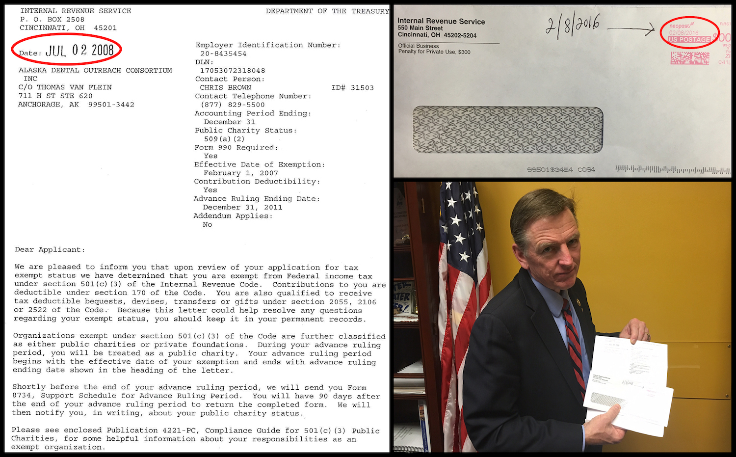 Copy of Congressman Paul Gosar's letter from the IRS