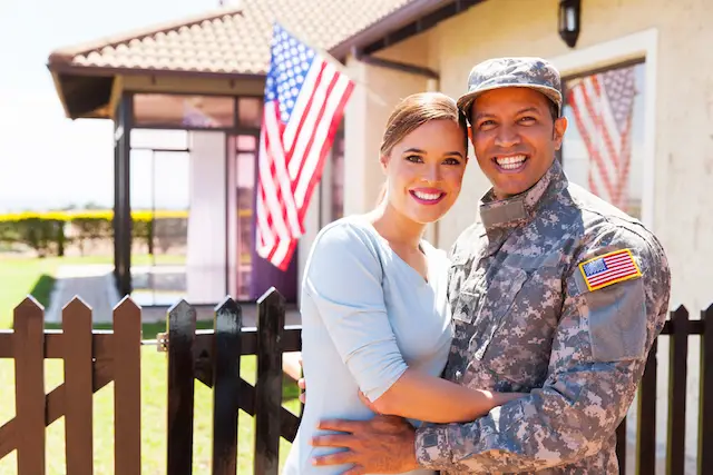 Military veteran with his wife