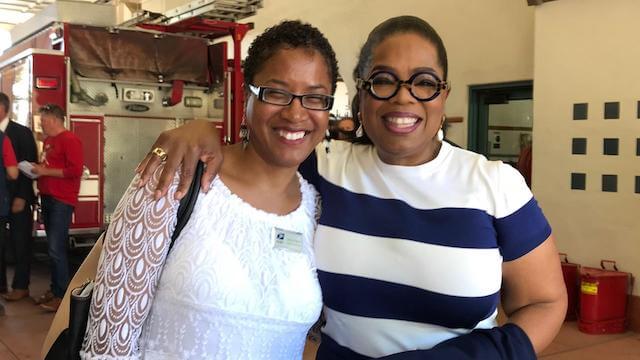 Meiko Patton pictured with Oprah Winfrey