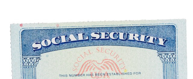 Top portion of a Social Security card against a solid white background