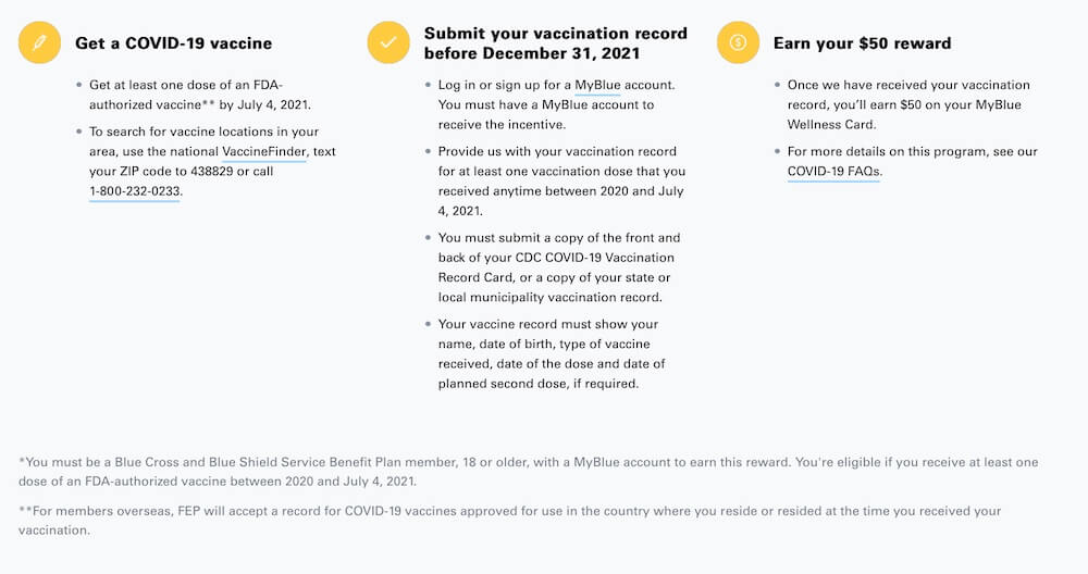 Guidelines to Register for the BCBS COVID vaccination reward