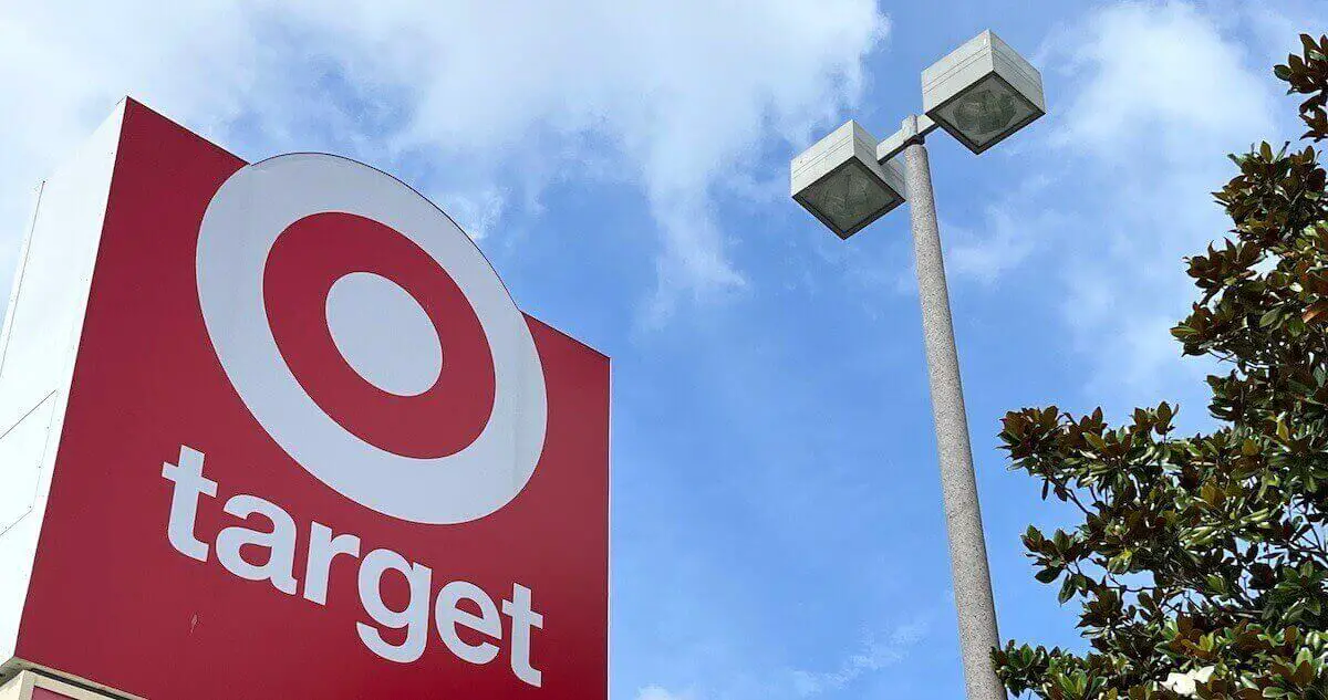 Target store sign against a blue sky background