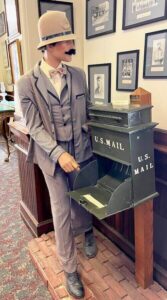 Mannequin inside of the Postal Museum in Charleston, SC displays a historic Postal uniform