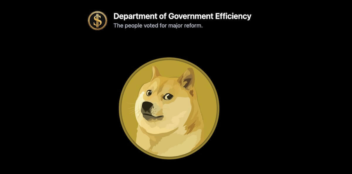 Screenshot of the doge.gov website from 1/21/2025 at 9:45 AM EST
